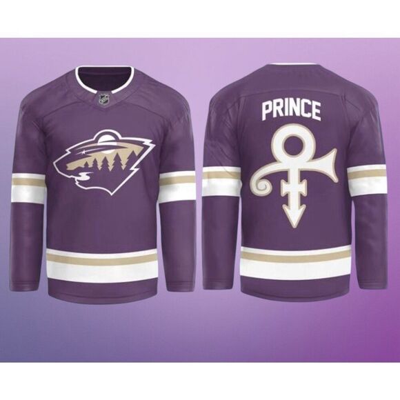 Authentic Sealed NHL Minnesota Wild X Prince Night Purple Gold Jersery Size XL - Picture 1 of 3